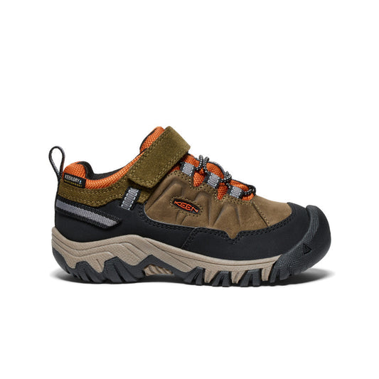 Keen Discount | Little Kids' Targhee IV Waterproof Hiking Shoe Dark Olive/Gold Flame