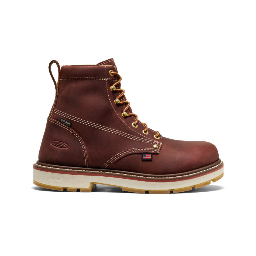 Keen US | Men's Liberty 6" Waterproof 90° Heel Boot (Carbon Toe) Bombay Brown/Gum