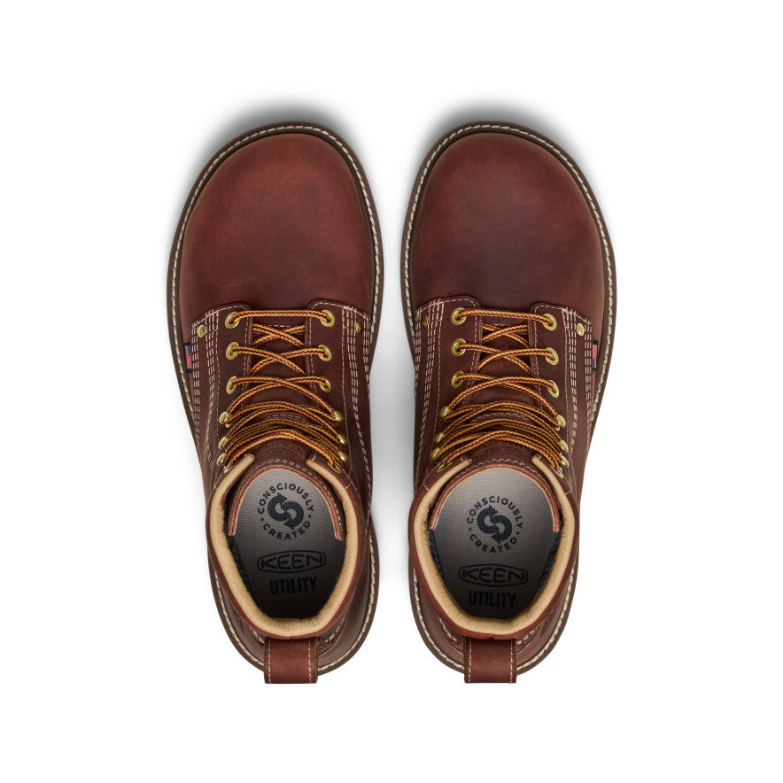 Keen US | Men's Liberty 6" Waterproof 90° Heel Boot (Carbon Toe) Bombay Brown/Gum