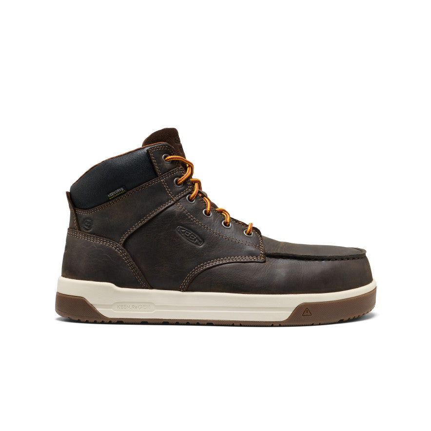 Keen | Men's Gibson Waterproof Work Boot (Carbon Toe) Cascade Brown/Gum
