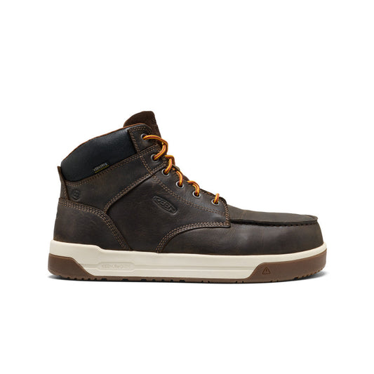 Keen | Men's Gibson Waterproof Work Boot (Carbon Toe) Cascade Brown/Gum