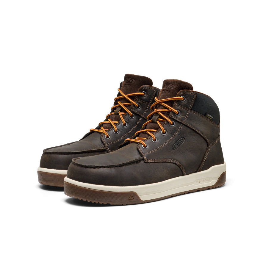 Keen | Men's Gibson Waterproof Work Boot (Carbon Toe) Cascade Brown/Gum