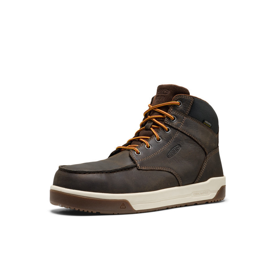 Keen | Men's Gibson Waterproof Work Boot (Carbon Toe) Cascade Brown/Gum