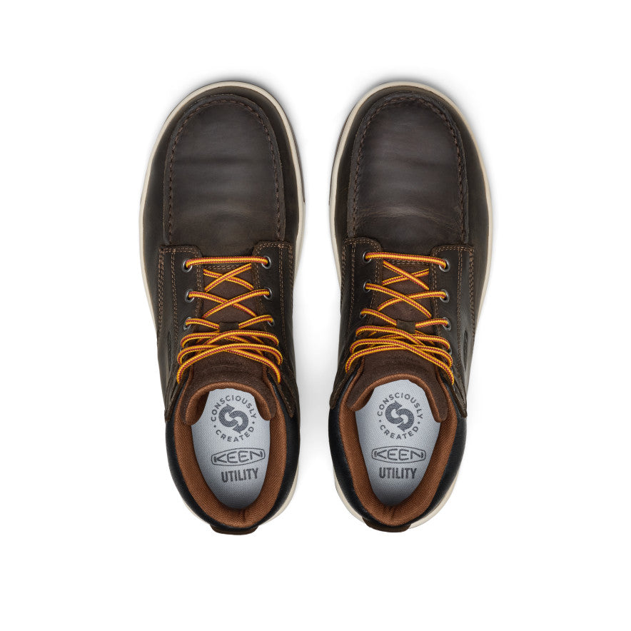 Keen | Men's Gibson Waterproof Work Boot (Carbon Toe) Cascade Brown/Gum