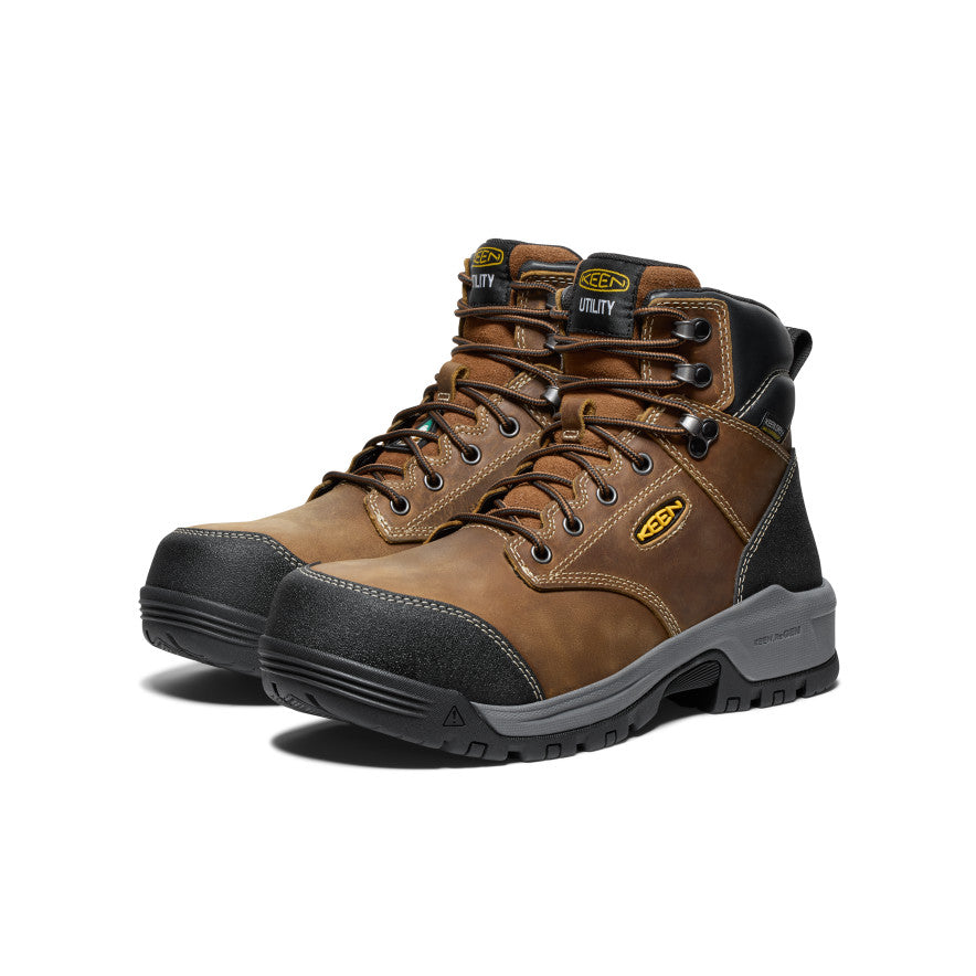 Keen Online | Men's CSA Evanston 6" Waterproof Boot (Carbon Toe) Bison/Black