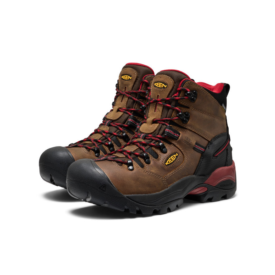 Keen Discount | Men's Pittsburgh Energy 6" Waterproof Boot (Carbon Toe) Bison/Black