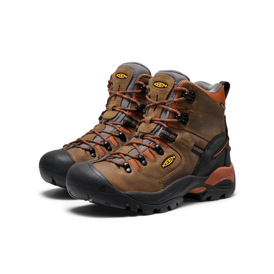 Keen Near Me | Men's Pittsburgh Energy 6" Waterproof Boot (Soft Toe) Cascade Brown/Black