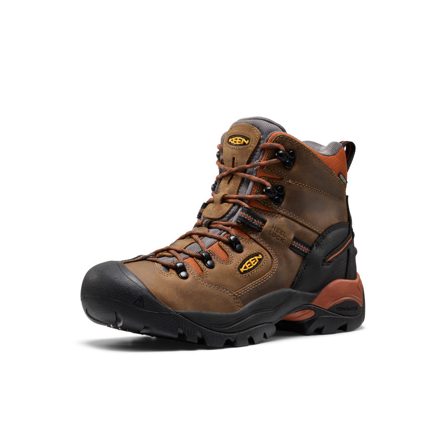 Keen Near Me | Men's Pittsburgh Energy 6" Waterproof Boot (Soft Toe) Cascade Brown/Black