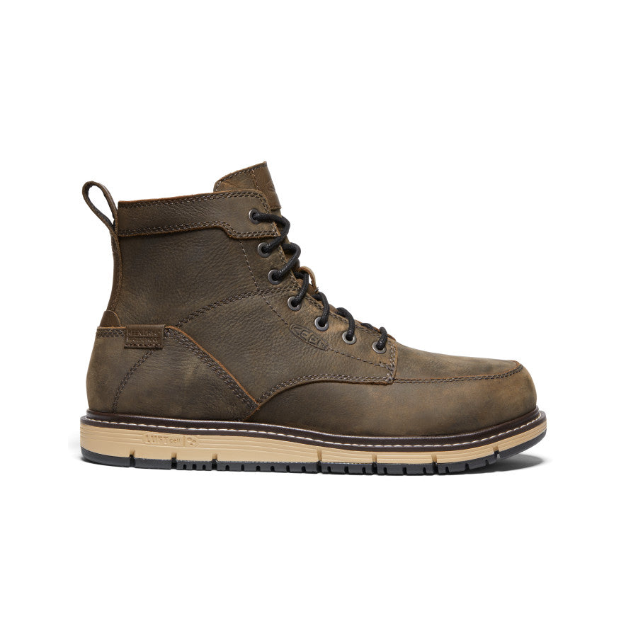 Keen Near Me | Men's San Jose 6" Waterproof Boot (Aluminum Toe) Cascade Brown/Black