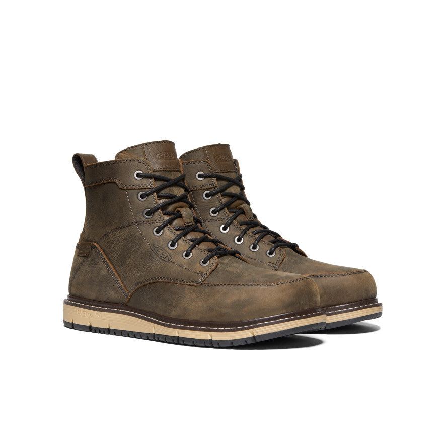 Keen Near Me | Men's San Jose 6" Waterproof Boot (Aluminum Toe) Cascade Brown/Black