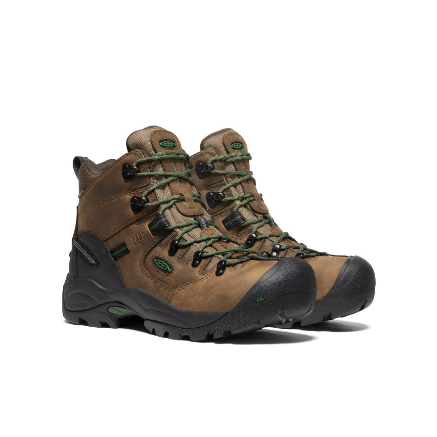 Keen Online | Men's Pittsburgh Energy 6" Waterproof Boot (Carbon Toe) Cascade Brown/Greener Pastures