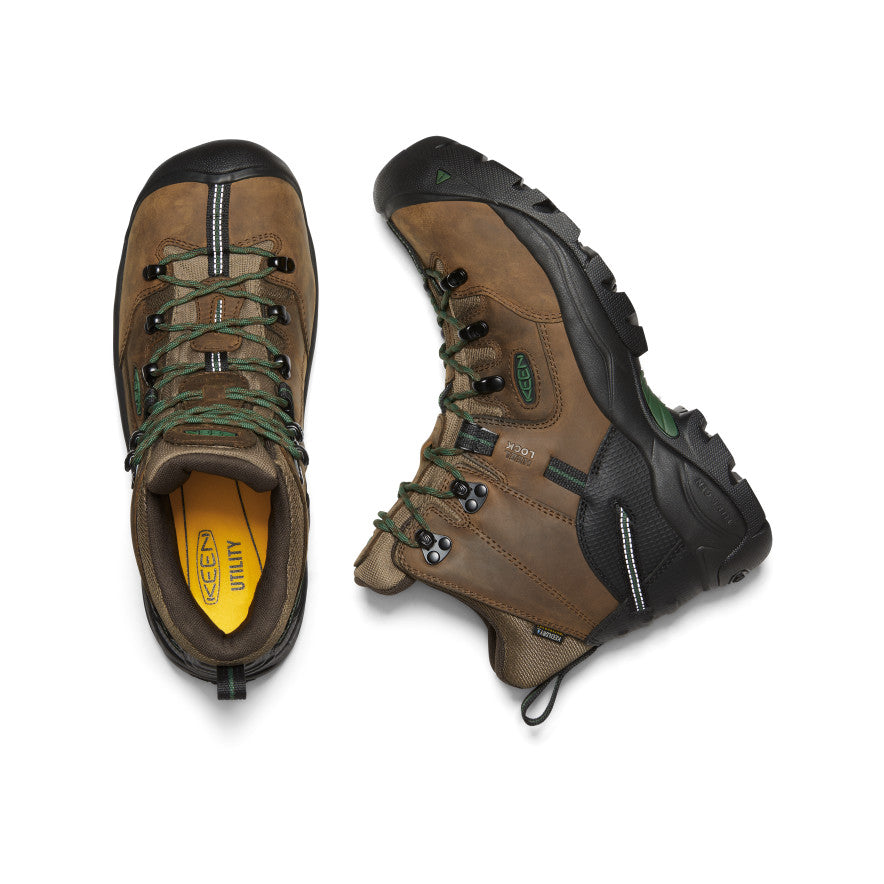 Keen Online | Men's Pittsburgh Energy 6" Waterproof Boot (Carbon Toe) Cascade Brown/Greener Pastures