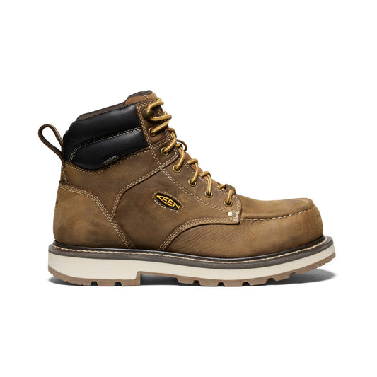 Keen Discount | Men's Cincinnati 6" Waterproof 90° Heel Boot (Carbon Toe) Belgian/Sandshell