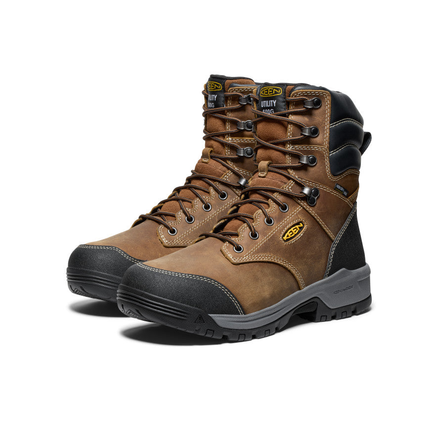 Keen Hot style | Men's Evanston 8" Insulated Waterproof Boot (Soft Toe) Bison/Black