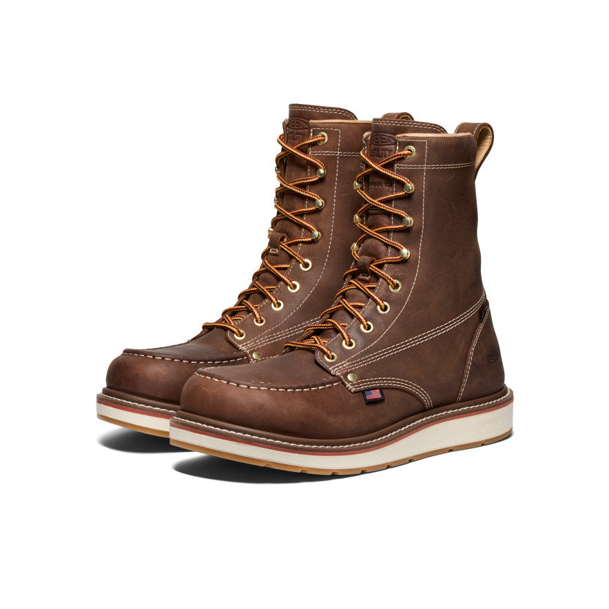 Keen US | Men's Liberty 8" Waterproof Boot (Carbon Toe) Chestnut/Gum