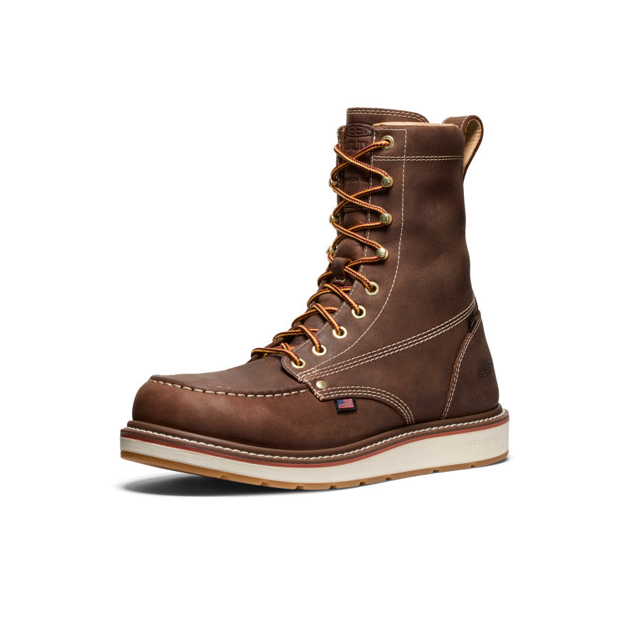 Keen US | Men's Liberty 8" Waterproof Boot (Carbon Toe) Chestnut/Gum