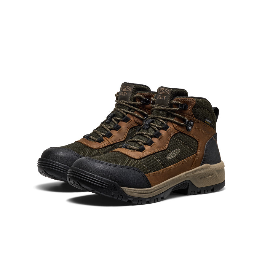 Keen Near Me | Men's Skokie Waterproof Work Boot (Soft Toe) Forest Night/Black
