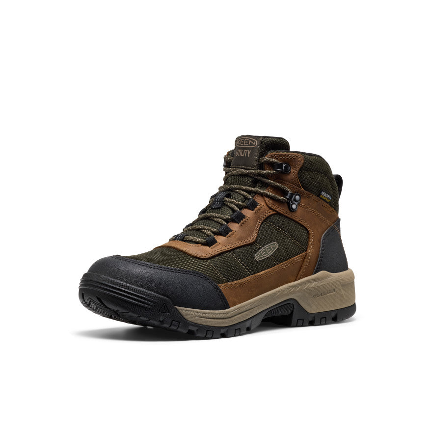 Keen Near Me | Men's Skokie Waterproof Work Boot (Soft Toe) Forest Night/Black