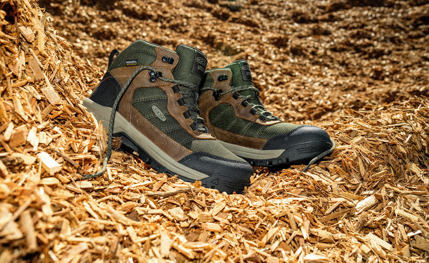 Keen Near Me | Men's Skokie Waterproof Work Boot (Soft Toe) Forest Night/Black
