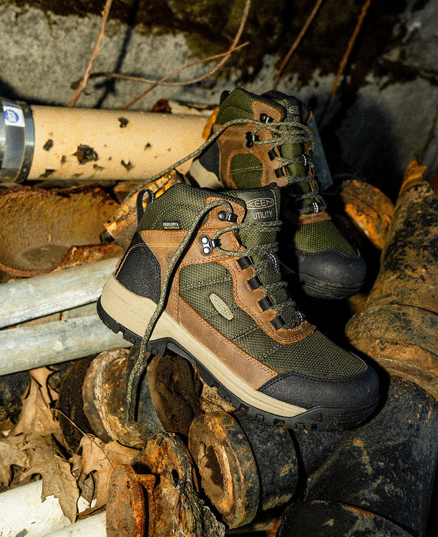 Keen Near Me | Men's Skokie Waterproof Work Boot (Soft Toe) Forest Night/Black