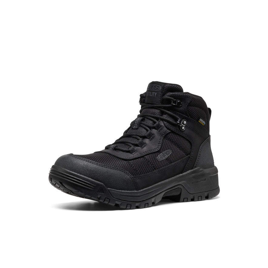 Keen Popular style | Men's Skokie Waterproof Work Boot (Soft Toe) Black/Black