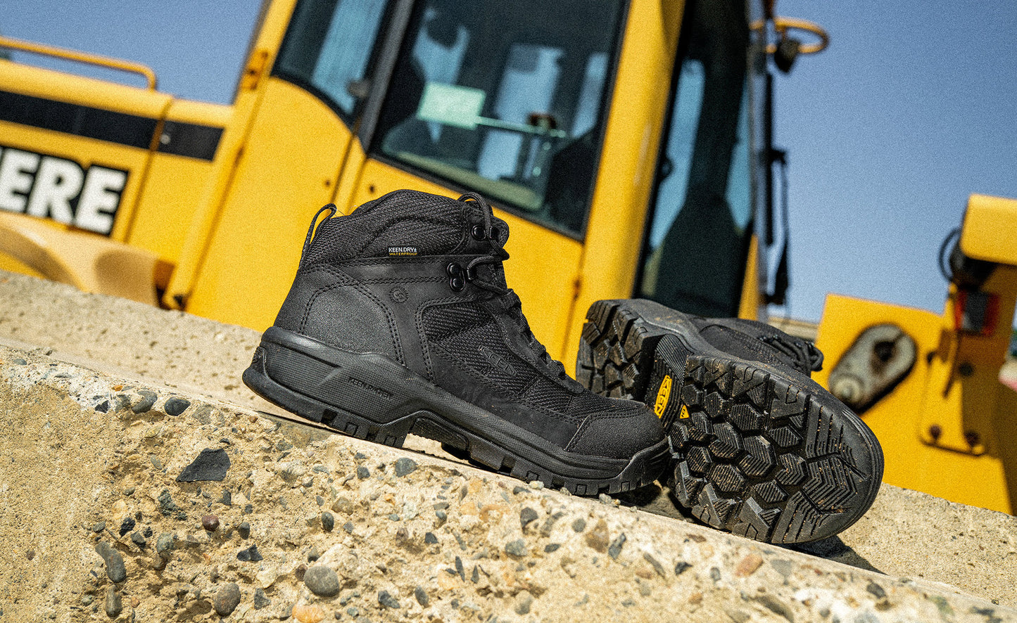 Keen Popular style | Men's Skokie Waterproof Work Boot (Soft Toe) Black/Black