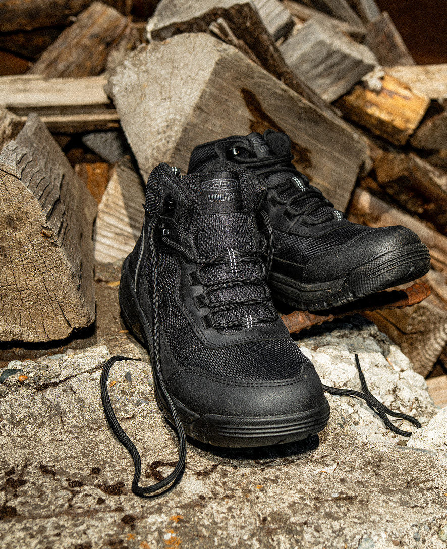 Keen Popular style | Men's Skokie Waterproof Work Boot (Soft Toe) Black/Black