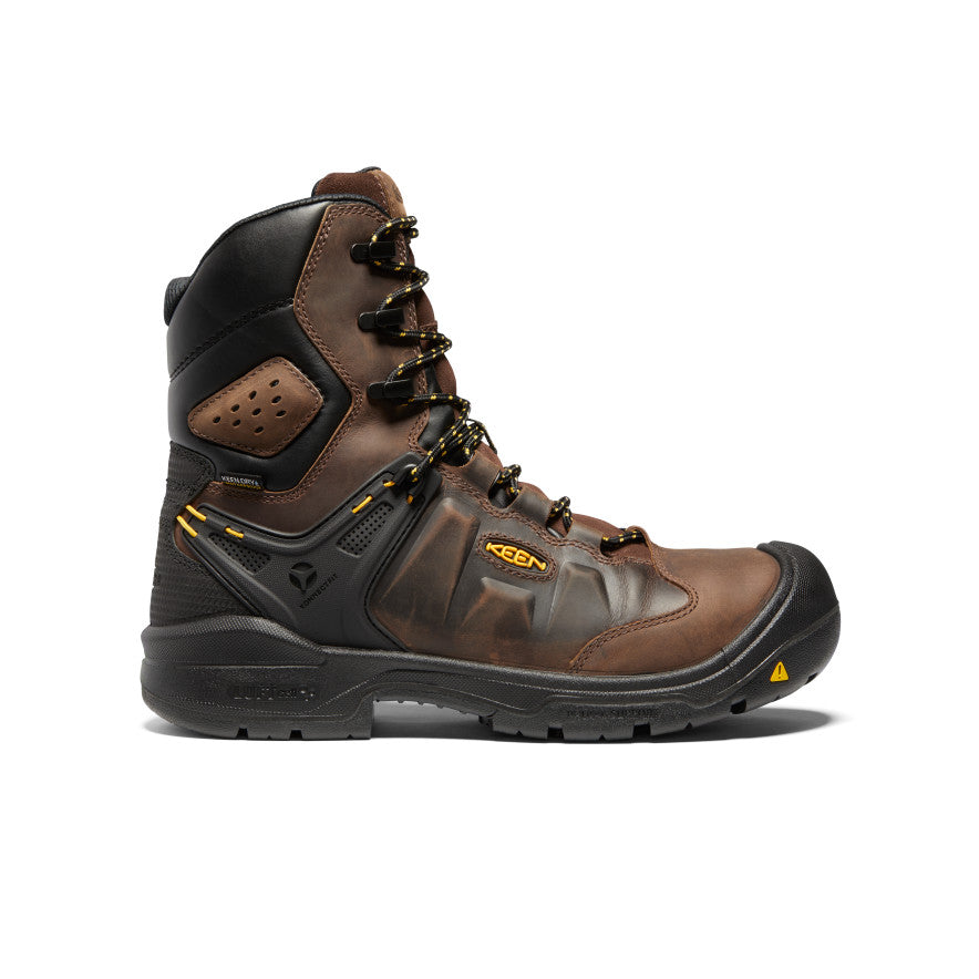 Keen | Men's Dover 8" Insulated Waterproof Boot (Carbon Toe) Dark Earth/Black