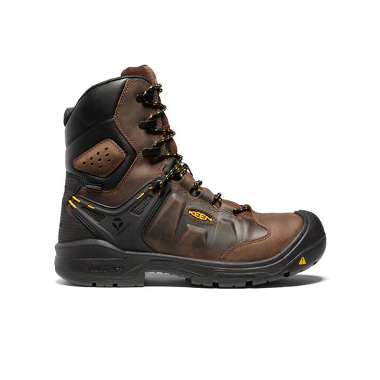 Keen | Men's Dover 8" Insulated Waterproof Boot (Carbon Toe) Dark Earth/Black