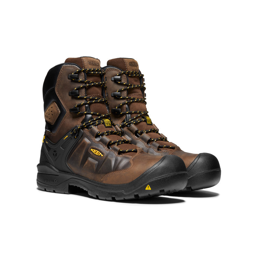 Keen | Men's Dover 8" Insulated Waterproof Boot (Carbon Toe) Dark Earth/Black