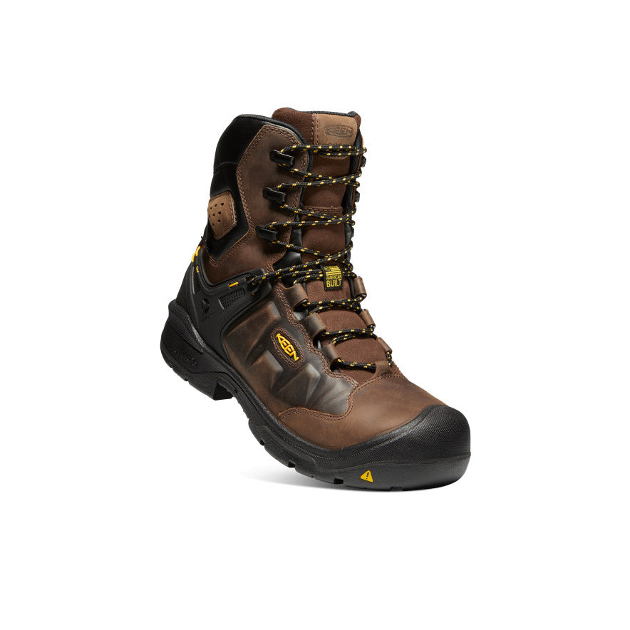 Keen | Men's Dover 8" Insulated Waterproof Boot (Carbon Toe) Dark Earth/Black