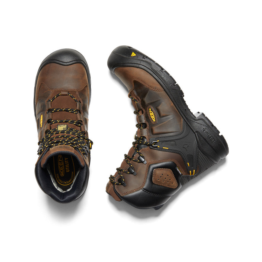 Keen | Men's Dover 8" Insulated Waterproof Boot (Carbon Toe) Dark Earth/Black