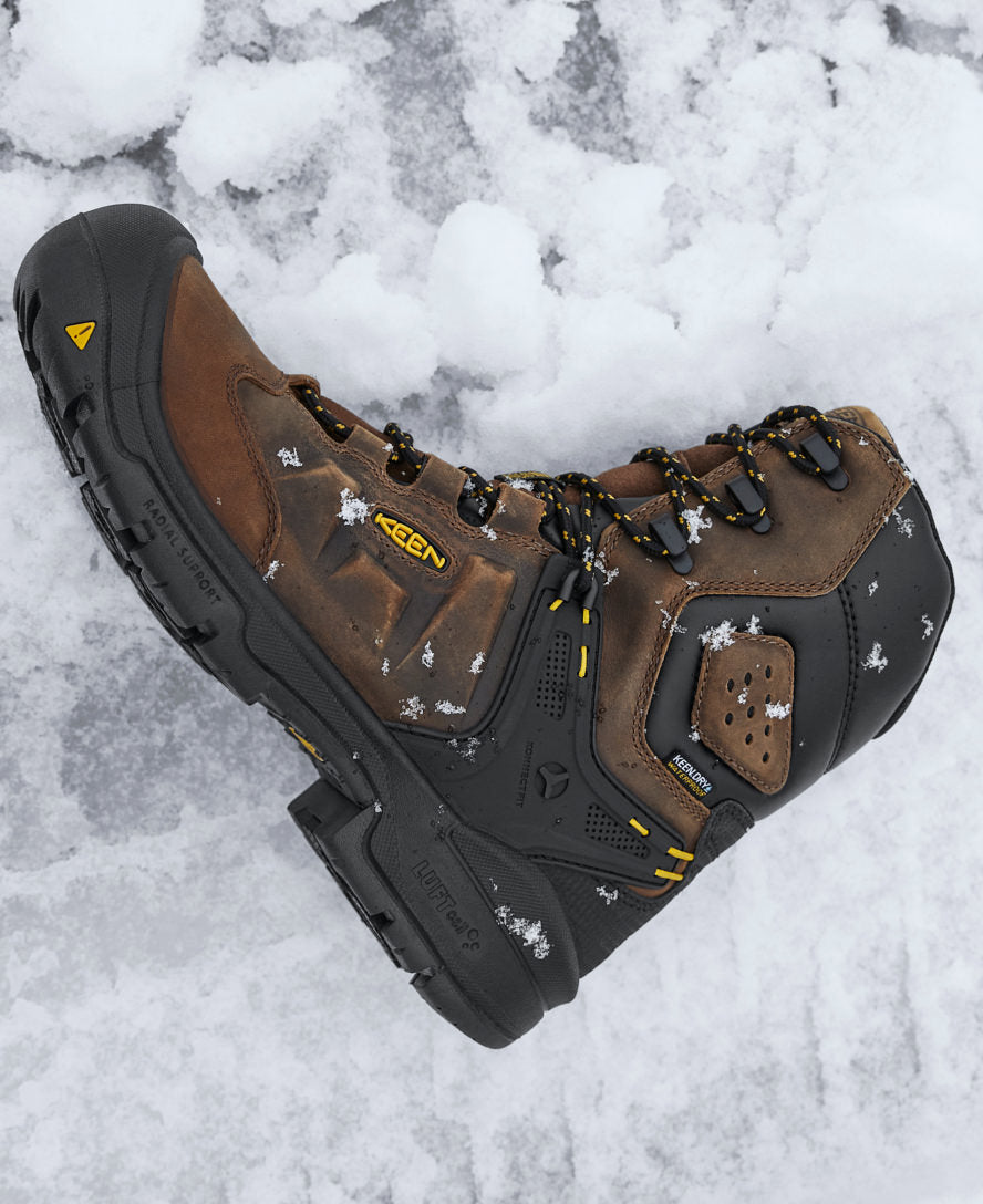 Keen | Men's Dover 8" Insulated Waterproof Boot (Carbon Toe) Dark Earth/Black