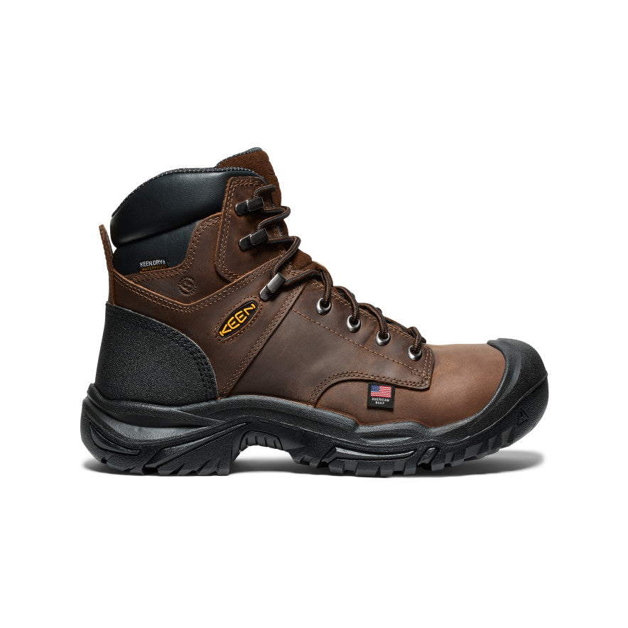 Keen Online | Men's Mt Vernon II 6" Waterproof Boot (Steel Toe) Dark Earth/Black