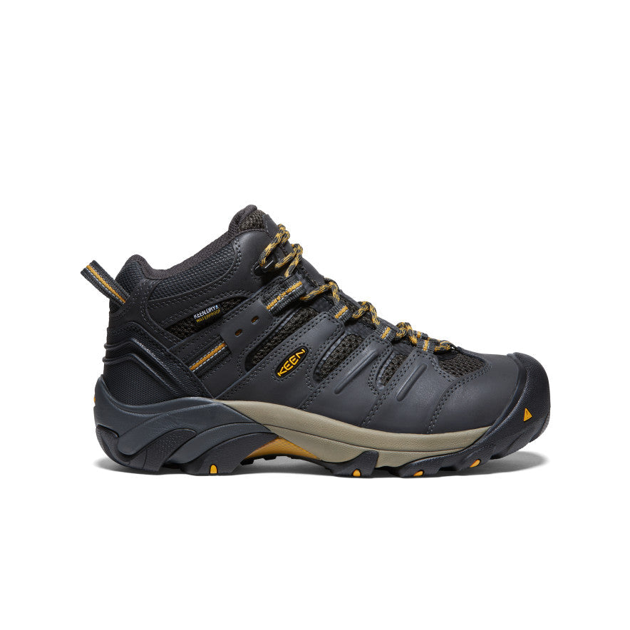 Keen Discount | Men's Lansing Mid Waterproof (Steel Toe) Raven/Tawny Olive