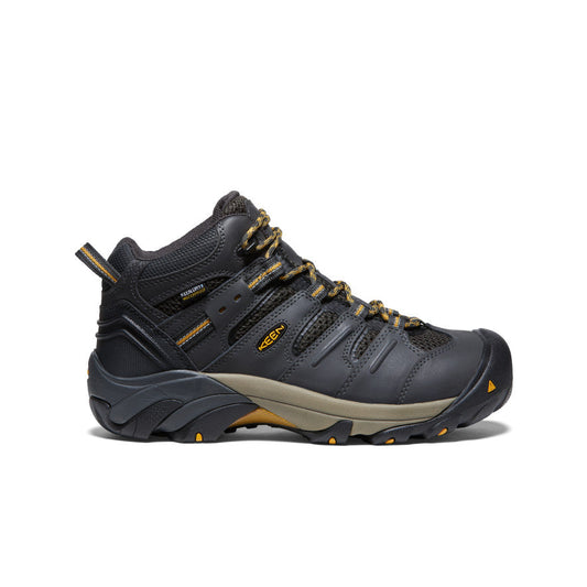 Keen Discount | Men's Lansing Mid Waterproof (Steel Toe) Raven/Tawny Olive