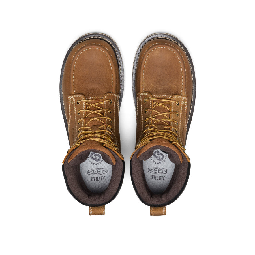 Keen New | Men's Cincinnati 8" Waterproof 90° Heel Boot (Carbon Toe) Belgian/Sandshell