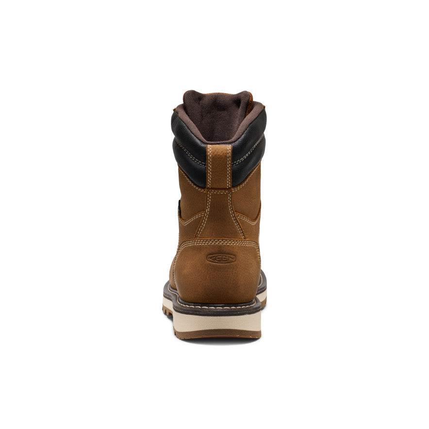 Keen New | Men's Cincinnati 8" Waterproof 90° Heel Boot (Carbon Toe) Belgian/Sandshell