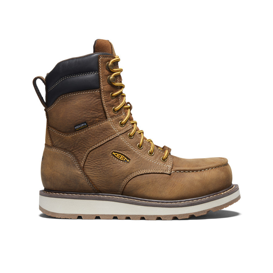 Keen Near Me | Men's Cincinnati 8" Waterproof Boot (Carbon Toe) Belgian/Sandshell