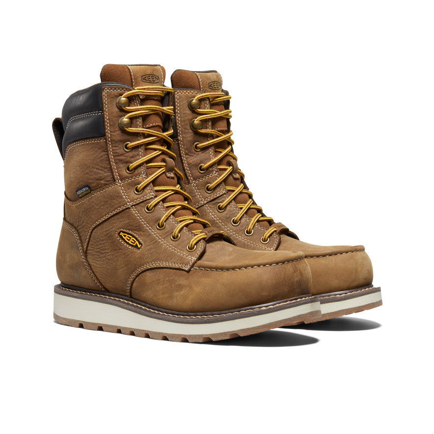 Keen Near Me | Men's Cincinnati 8" Waterproof Boot (Carbon Toe) Belgian/Sandshell