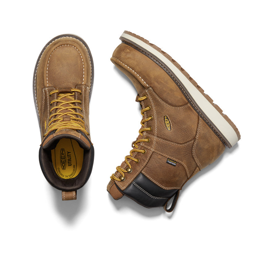 Keen Near Me | Men's Cincinnati 8" Waterproof Boot (Carbon Toe) Belgian/Sandshell