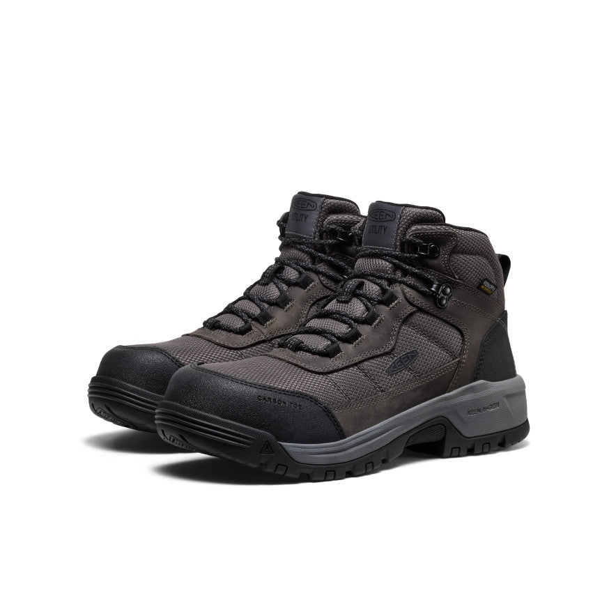 Keen | Men's Skokie Waterproof Work Boot (Carbon Toe) Magnet/Black