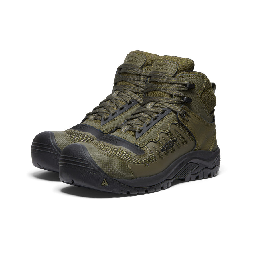 Keen Online | Men's Reno Mid Waterproof (Carbon Toe) Dark Olive/Black