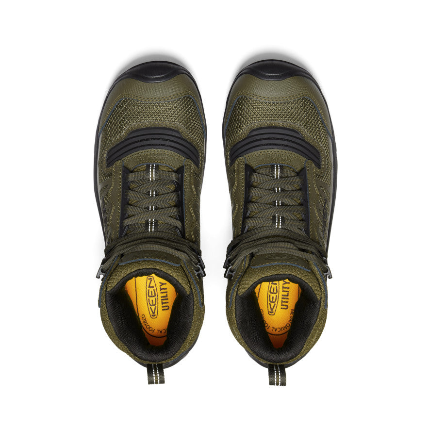 Keen Online | Men's Reno Mid Waterproof (Carbon Toe) Dark Olive/Black