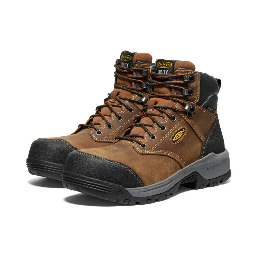 Keen Discount | Men's Evanston 6" Waterproof Boot (Carbon Toe) Bison/Black