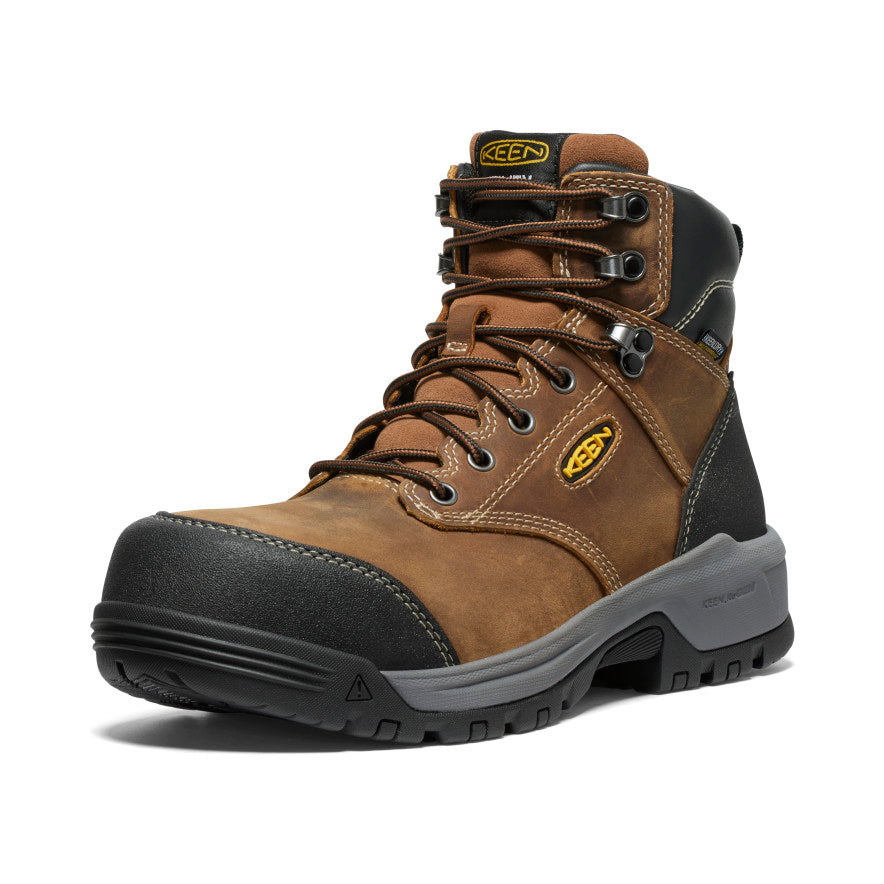 Keen Discount | Men's Evanston 6" Waterproof Boot (Carbon Toe) Bison/Black