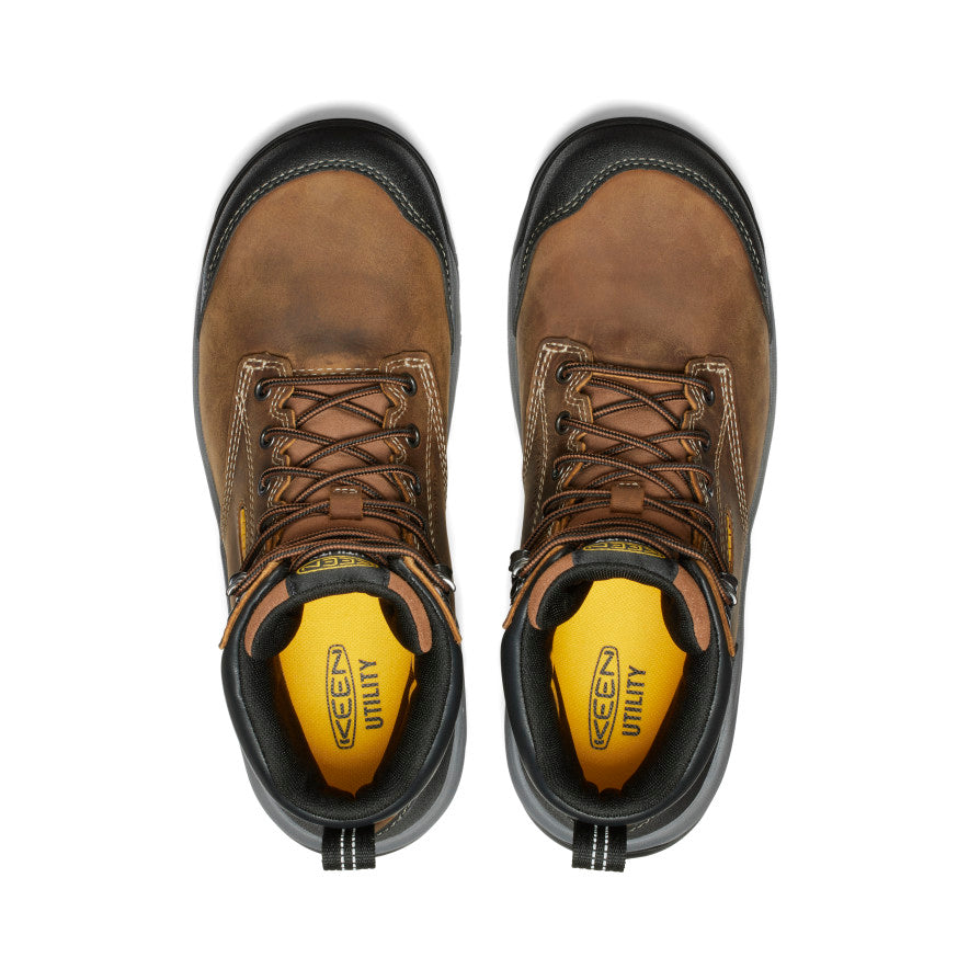 Keen Discount | Men's Evanston 6" Waterproof Boot (Carbon Toe) Bison/Black