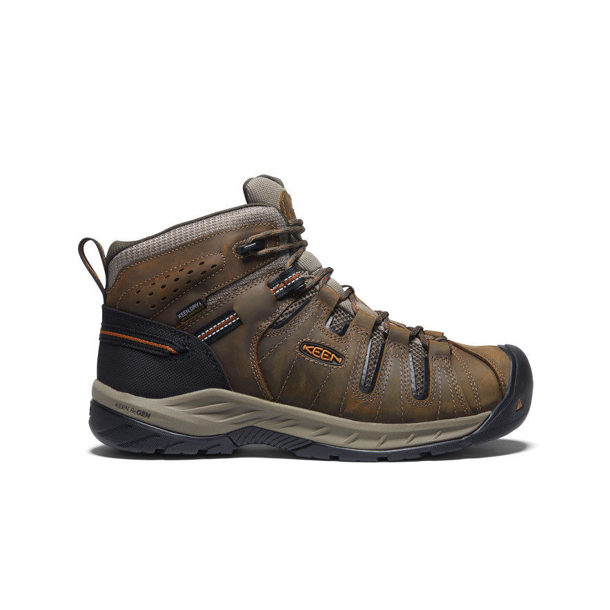 Keen On sale | Men's Flint II Waterproof Mid (Soft Toe) Black Olive/Brindle