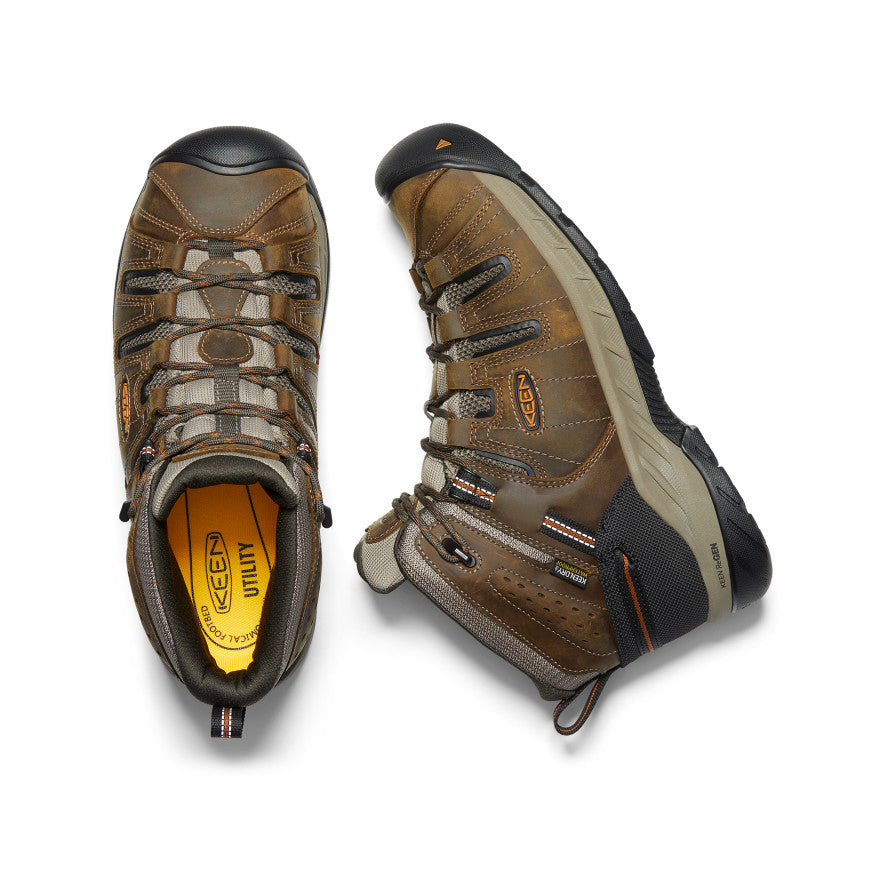 Keen On sale | Men's Flint II Waterproof Mid (Soft Toe) Black Olive/Brindle