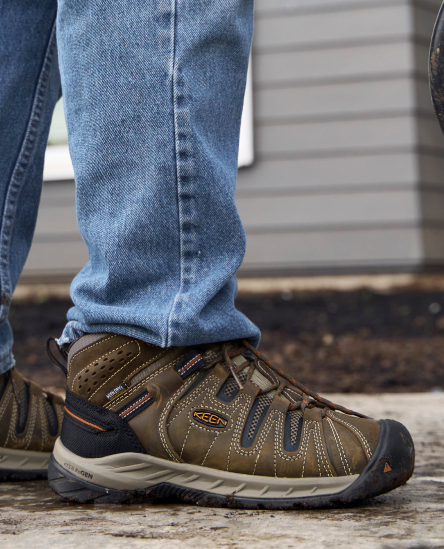 Keen On sale | Men's Flint II Waterproof Mid (Soft Toe) Black Olive/Brindle